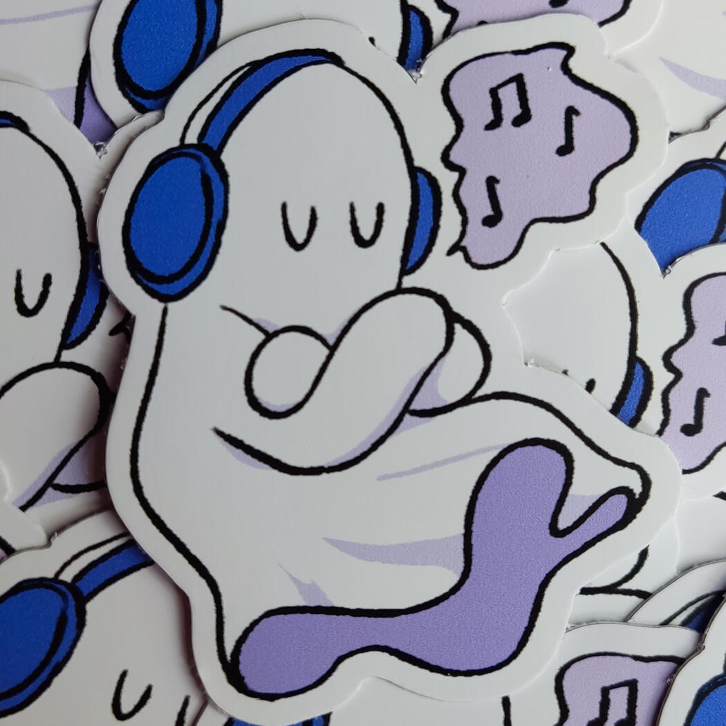 Vibing Ghost Sticker