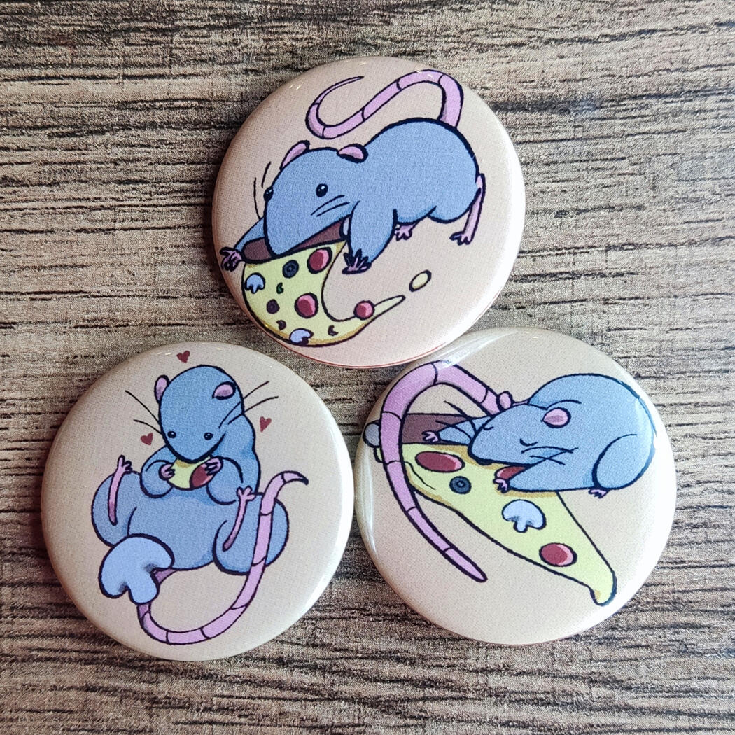 Pizza Rat Pins